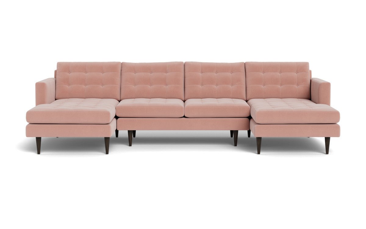 Wallace 126" Double Chaise U Sectional - Superb Blush
