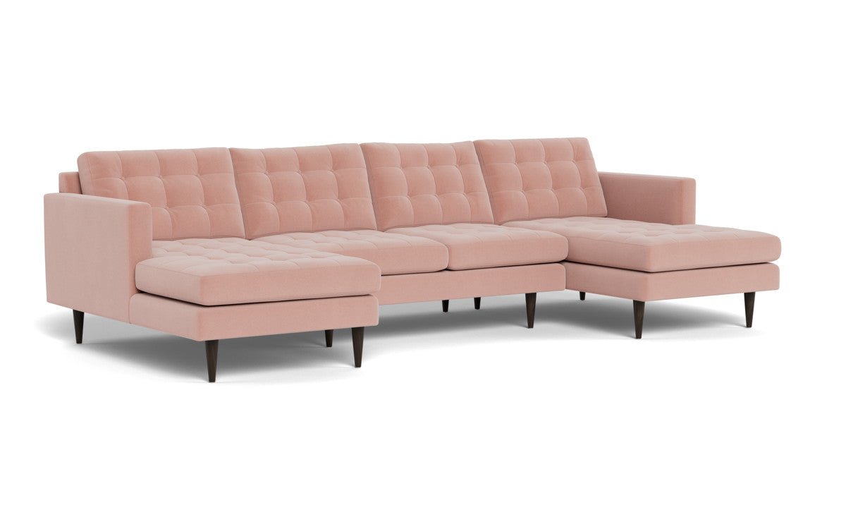 Wallace 126" Double Chaise U Sectional - Superb Blush