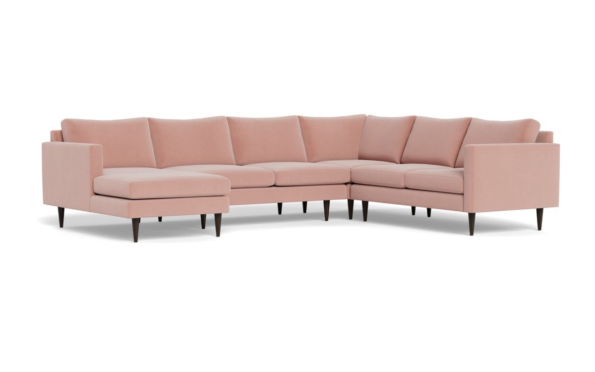 Wallace 130" Untufted Corner Sectionals w. Left Chaise - Superb Blush