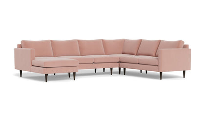 Wallace 130" Untufted Corner Sectionals w. Left Chaise - Superb Blush