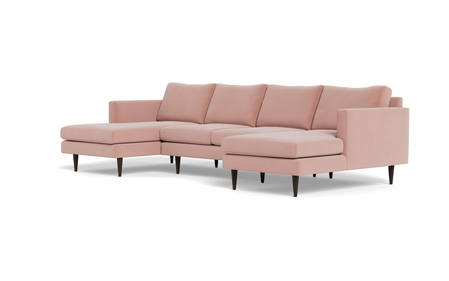 Wallace 126" Untufted Double Chaise U Sectional - Superb Blush