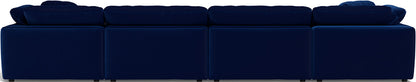 Fluffy 178" 4 Piece Sectional W/Double Otto - Superb Cobalt