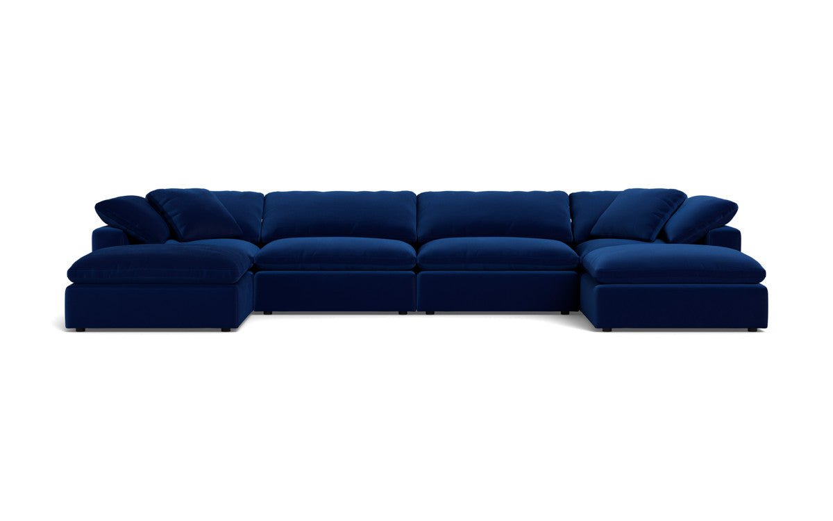 Fluffy 178" 4 Piece Sectional W/Double Otto - Superb Cobalt