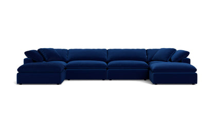 Fluffy 178" 4 Piece Sectional W/Double Otto - Superb Cobalt