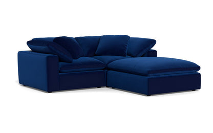 Fluffy 89" 2 Piece Sofa w/Otto - Superb Cobalt