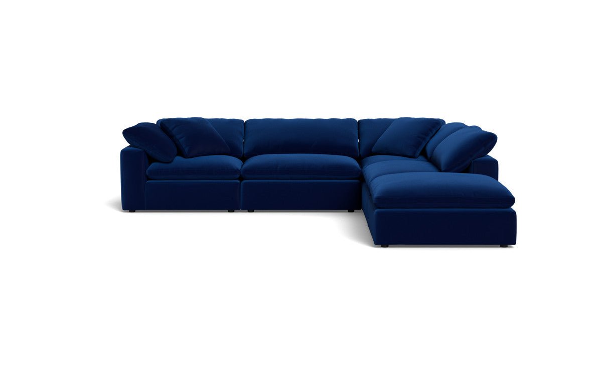 Fluffy 133.5" 4 Piece Sectional w/Otto - Superb Cobalt