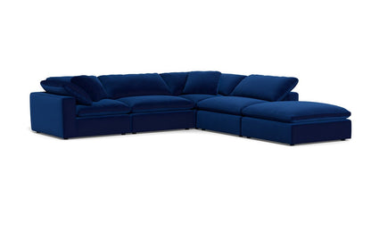 Fluffy 133.5" 4 Piece Sectional w/Otto - Superb Cobalt