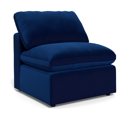Fluffy Small Armless Chair - Superb Cobalt