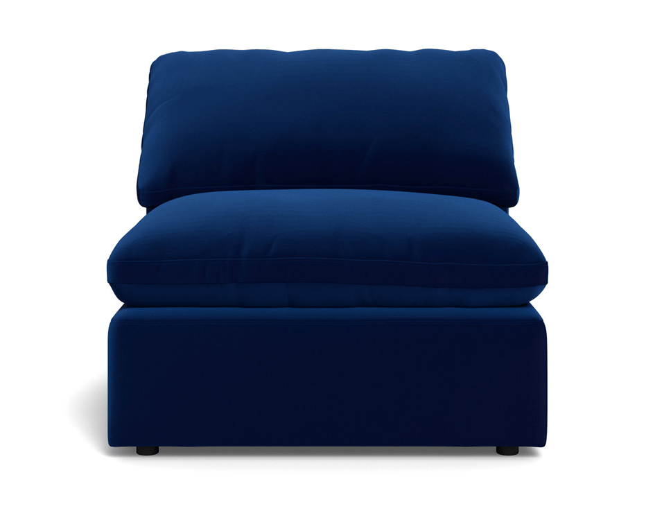 Fluffy Small Armless Chair - Superb Cobalt