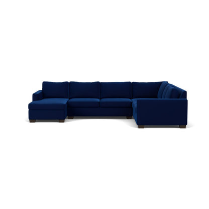 Track 141" Corner Sectionals w. Left Chaise - Superb Cobalt