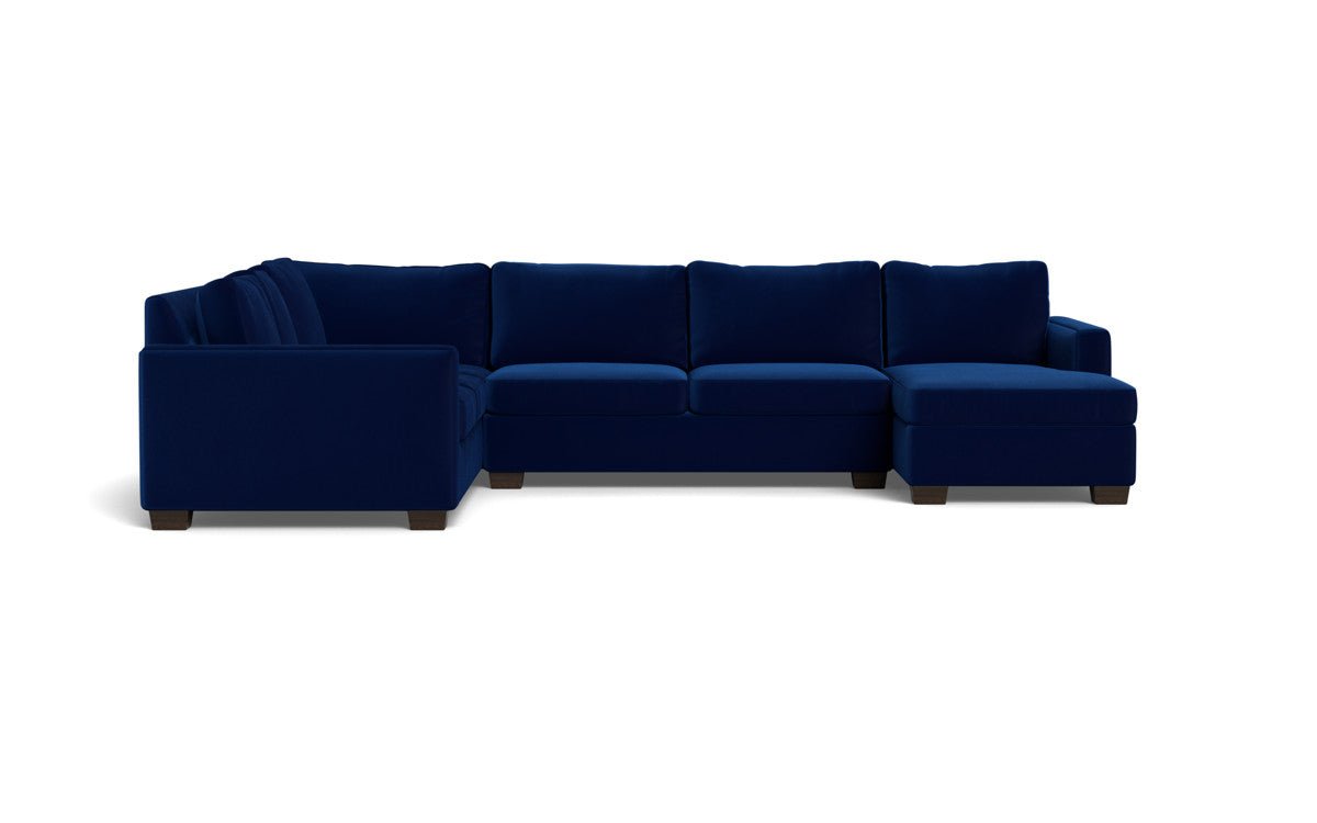 Track 141" Corner Sectionals w. Right Chaise - Superb Cobalt