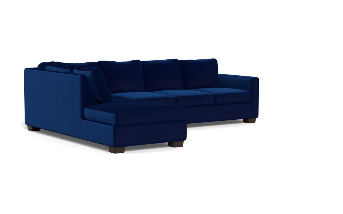 Track 121" Left Chaise Sleeper Sectional - Superb Cobalt