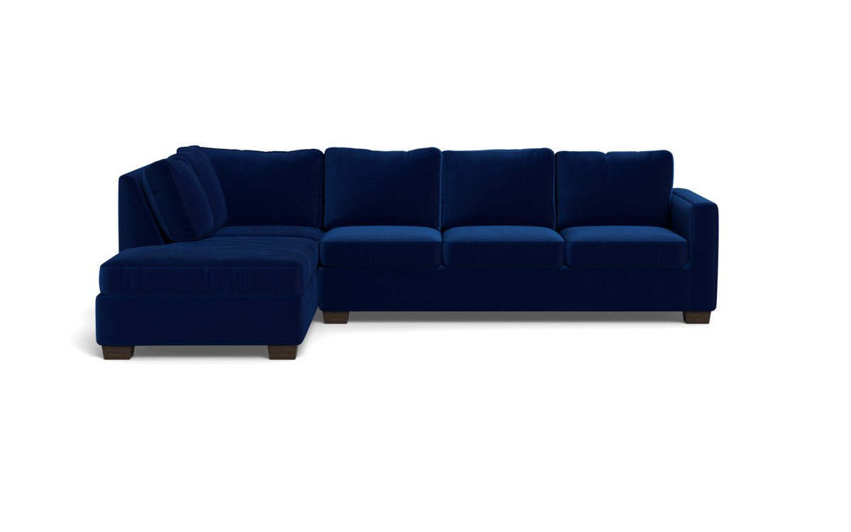 Track 121" Left Chaise Sleeper Sectional - Superb Cobalt