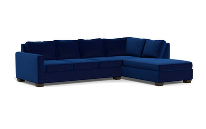 Track 121" Right Chaise Sleeper Sectional - Superb Cobalt