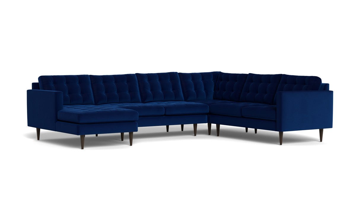 Wallace 130" Corner Sectionals w. Left Chaise - Superb Cobalt