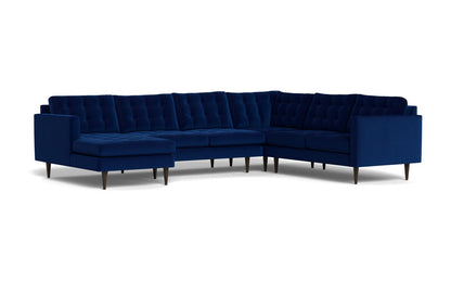 Wallace 130" Corner Sectionals w. Left Chaise - Superb Cobalt