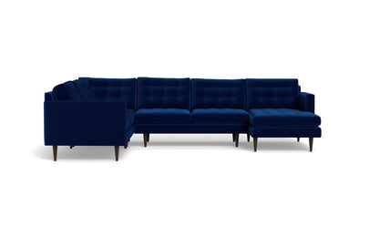 Wallace 130" Corner Sectionals w. Right Chaise - Superb Cobalt