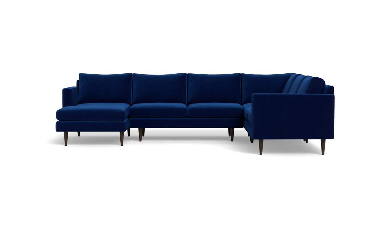 Wallace 130" Untufted Corner Sectionals w. Left Chaise - Superb Cobalt