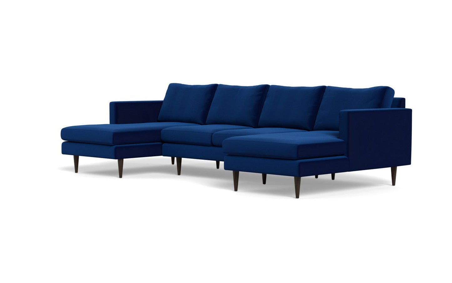 Wallace 126" Untufted Double Chaise U Sectional - Superb Cobalt