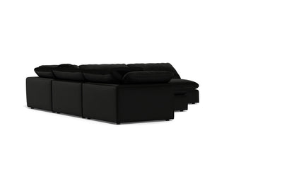 Fluffy 133.5" 5 Piece Sectional W/Ottoman - Superb Gunmetal