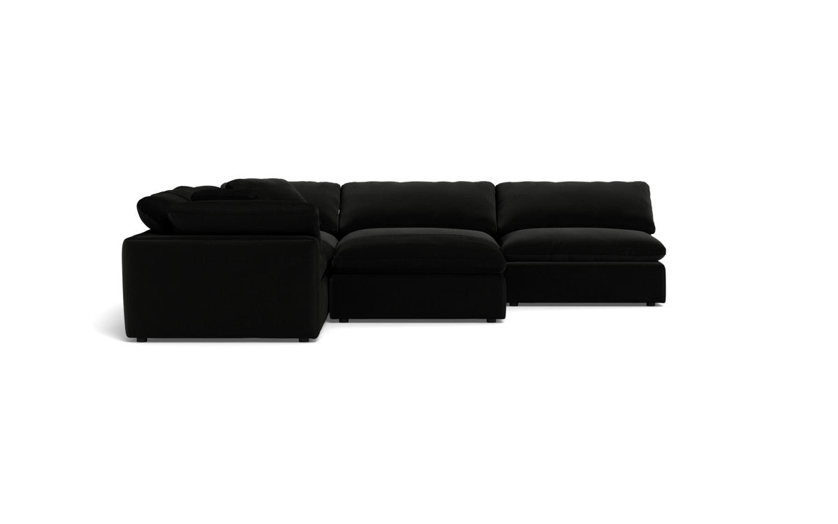 Fluffy 133.5" 5 Piece Sectional W/Ottoman - Superb Gunmetal
