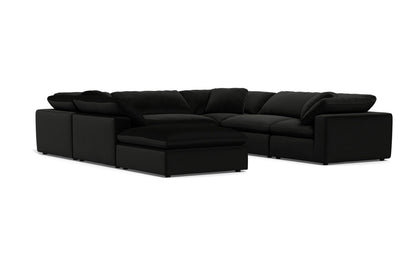Fluffy 133.5" 6 Piece Sectional W/Ottoman - Superb Gunmetal