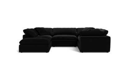 Fluffy 133.5" 6 Piece Sectional W/Ottoman - Superb Gunmetal