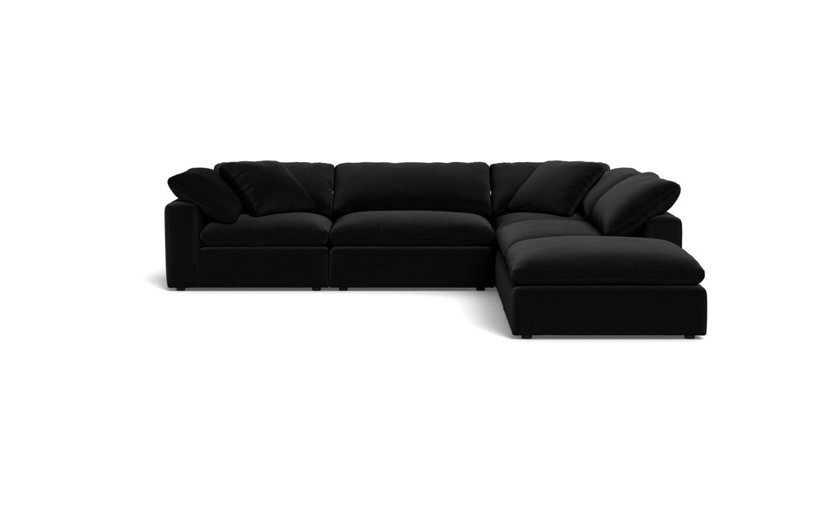 Fluffy 133.5" 4 Piece Sectional w/Otto - Superb Gunmetal
