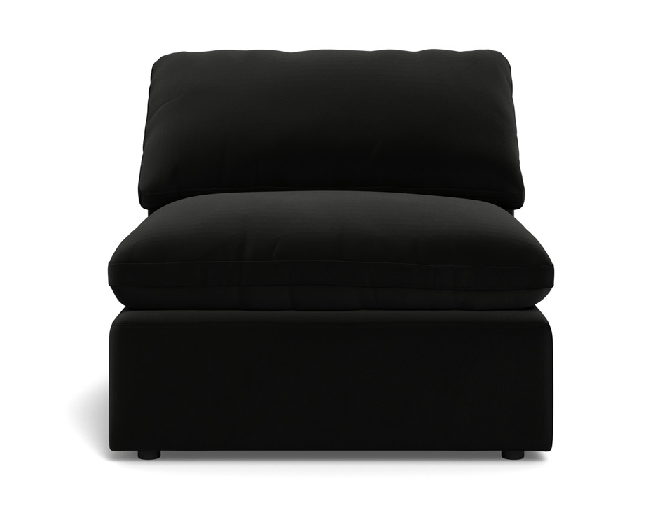 Fluffy Small Armless Chair - Superb Gunmetal