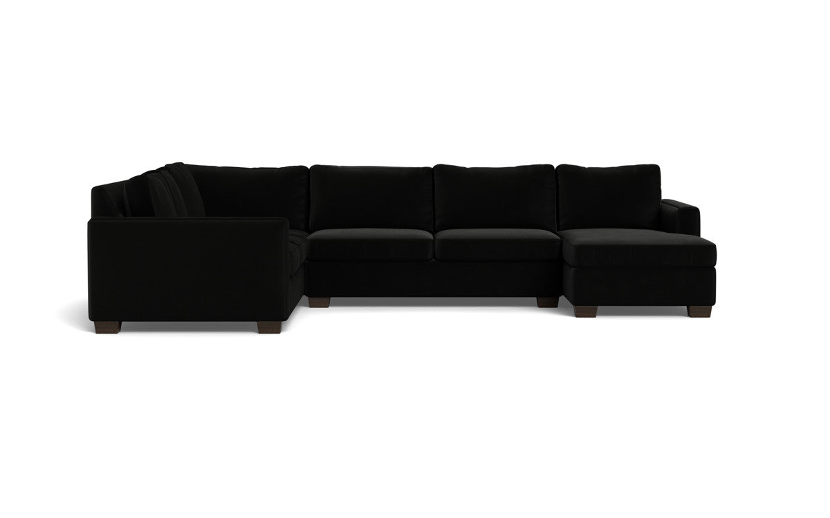 Track 141" Corner Sectionals w. Right Chaise - Superb Gunmetal