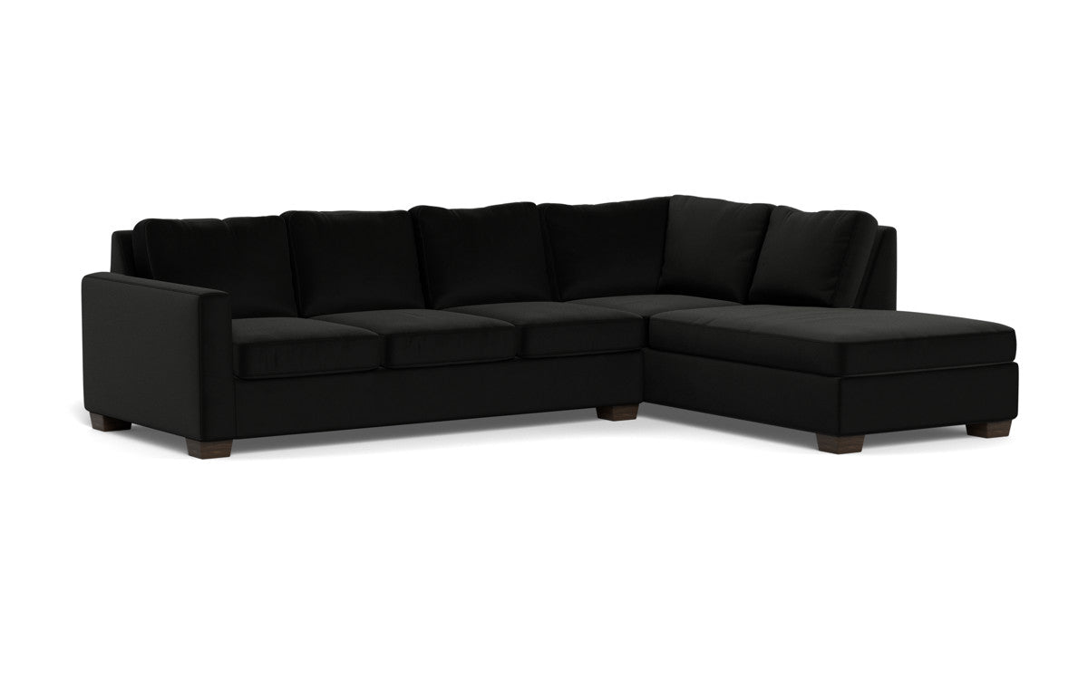Track 121" Right Chaise Sleeper Sectional - Superb Gunmetal