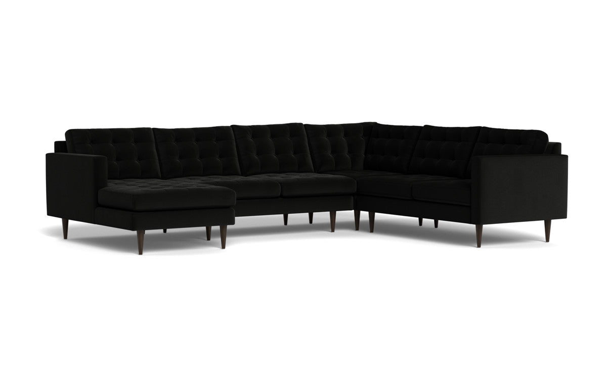 Wallace 130" Corner Sectionals w. Left Chaise - Superb Gunmetal