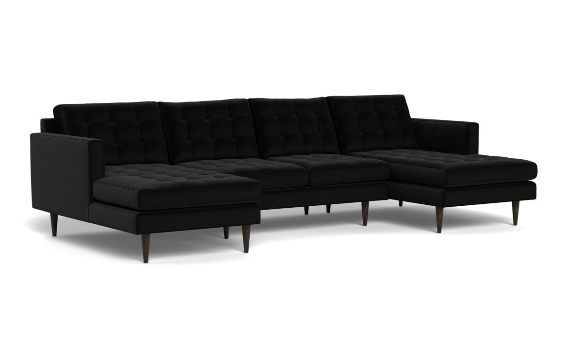 Wallace 126" Double Chaise U Sectional - Superb Gunmetal