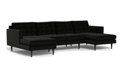 Wallace 126" Double Chaise U Sectional - Superb Gunmetal