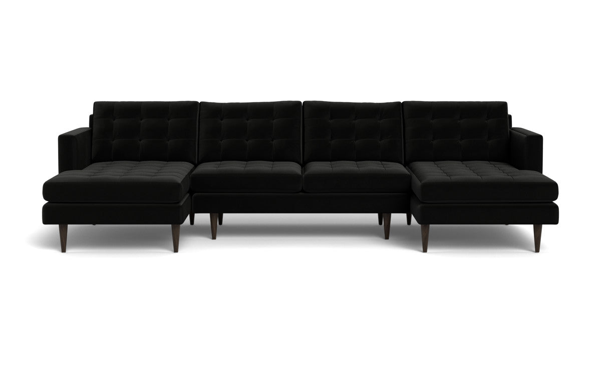 Wallace 126" Double Chaise U Sectional - Superb Gunmetal