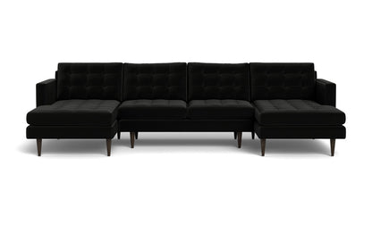 Wallace 126" Double Chaise U Sectional - Superb Gunmetal