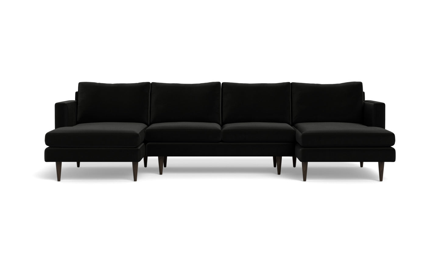 Wallace 126" Untufted Double Chaise U Sectional - Superb Gunmetal