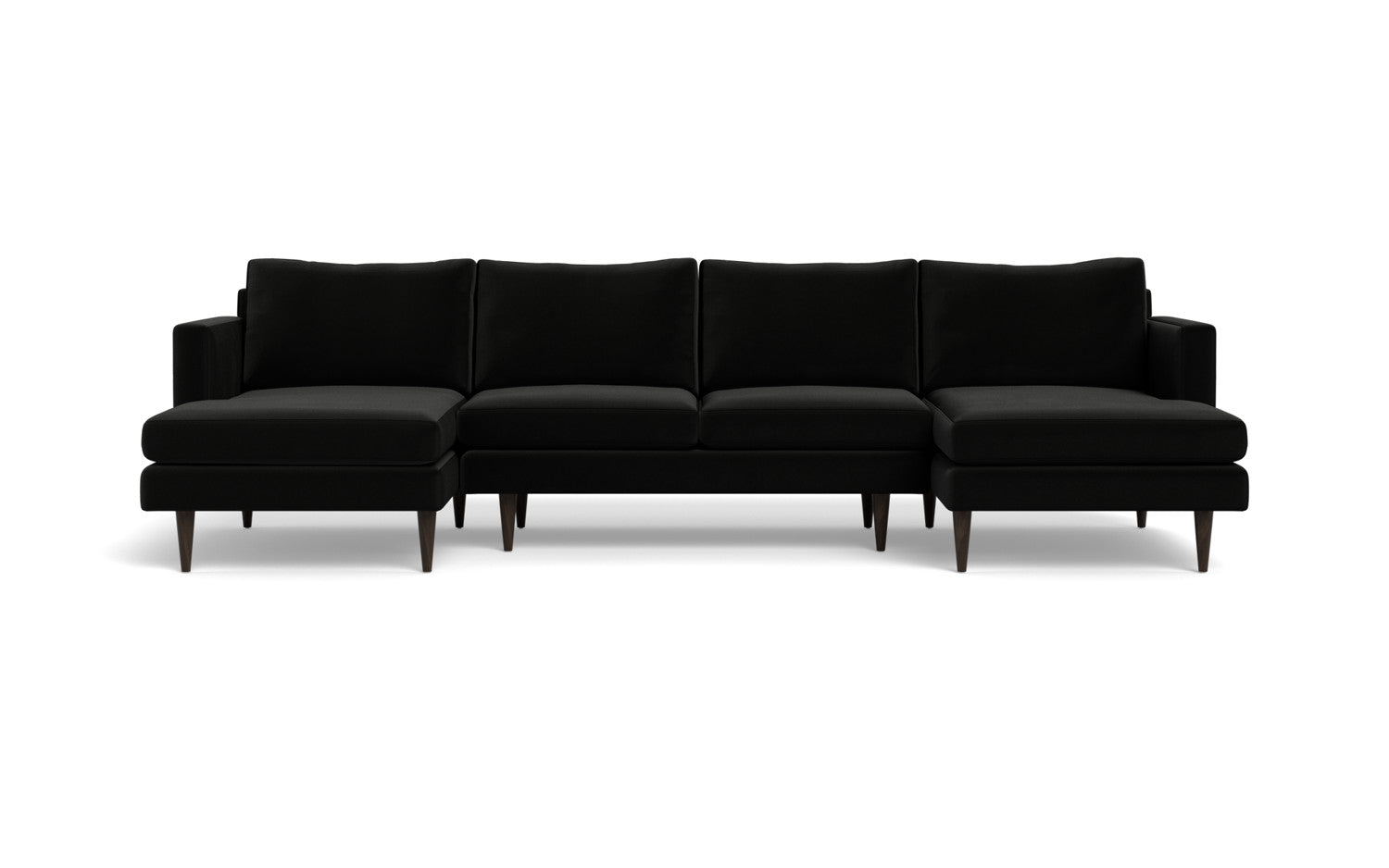 Wallace 126" Untufted Double Chaise U Sectional - Superb Gunmetal