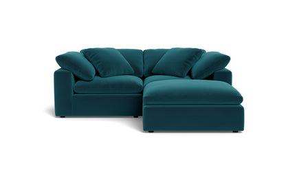 Fluffy 89" 2 Piece Sofa w/Otto - Superb Peacock
