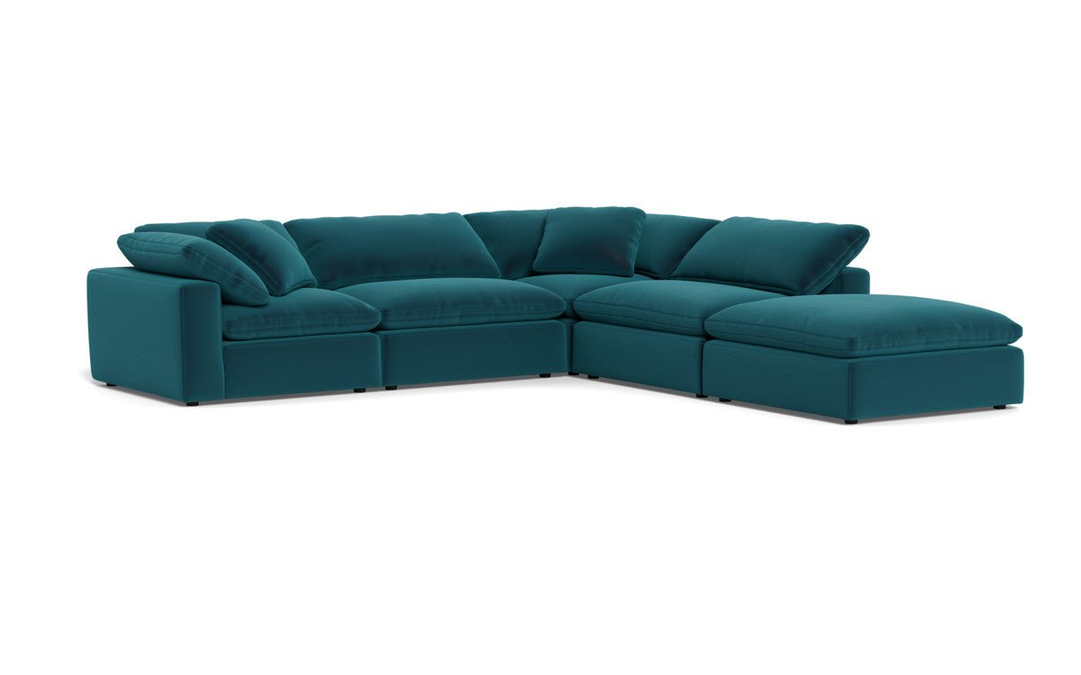 Fluffy 133.5" 4 Piece Sectional w/Otto - Superb Peacock