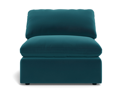 Fluffy Small Armless Chair - Superb Peacock