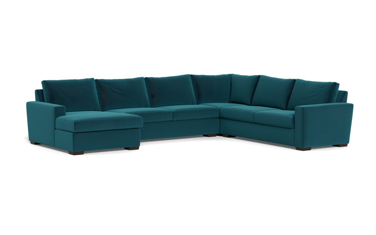 Mesa 156" Corner Sectionals w. Left Chaise - Superb Peacock