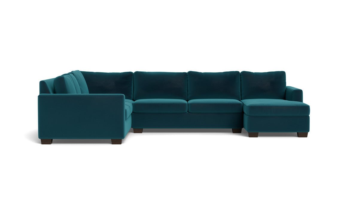 Track 141" Corner Sectionals w. Right Chaise - Superb Peacock