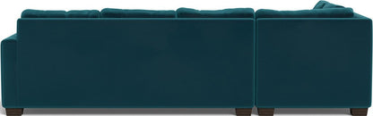 Track 121" Left Chaise Sleeper Sectional - Superb Peacock