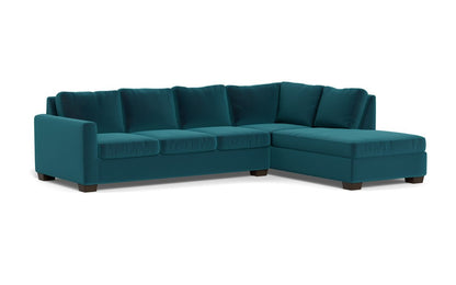 Track 121" Right Chaise Sleeper Sectional - Superb Peacock