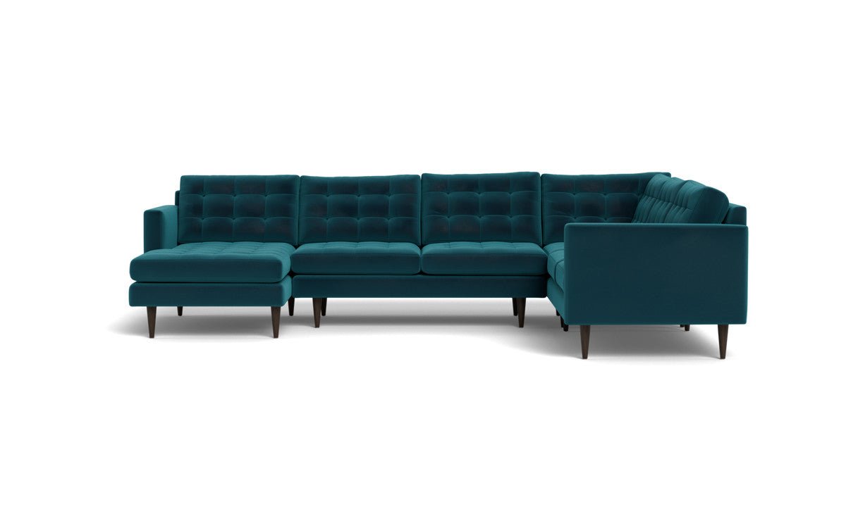 Wallace 130" Corner Sectionals w. Left Chaise - Superb Peacock