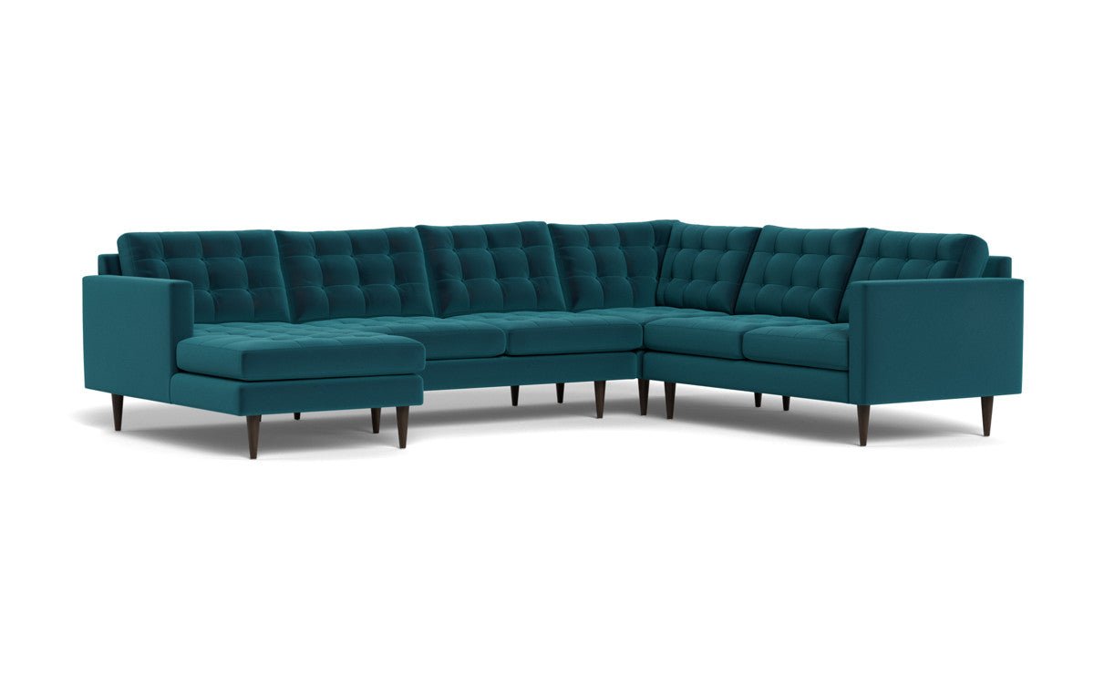 Wallace 130" Corner Sectionals w. Left Chaise - Superb Peacock