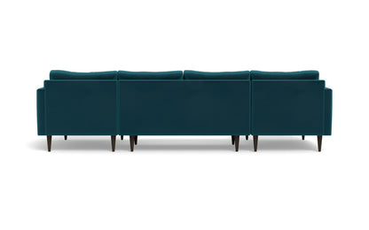 Wallace 126" Untufted Double Chaise U Sectional - Superb Peacock