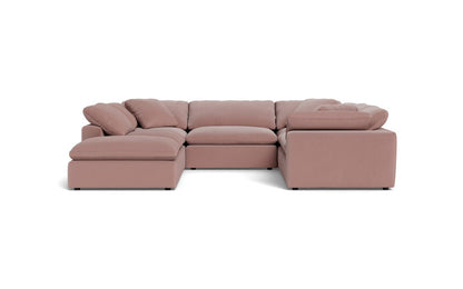 Fluffy 133.5" 6 Piece Sectional W/Ottoman - Superb Peony
