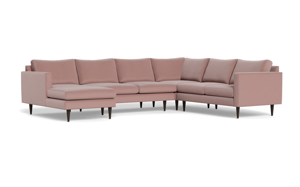 Wallace 130" Untufted Corner Sectionals w. Left Chaise - Superb Peony